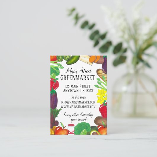 野菜の食料品ショッピンググリーンマーケットシェフ 名刺 (スタンド正面)