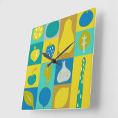 野菜はIを妨げます スクエア壁時計 (傾斜)