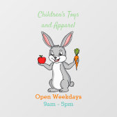 野菜まんが入ったかわいいウサギ ウィンドウサイン (シート)