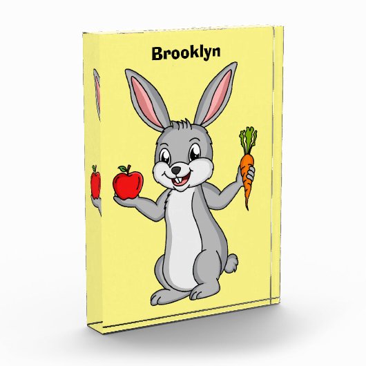 野菜まんが入ったかわいいウサギ フォトブロック (左)