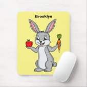 野菜まんが入ったかわいいウサギ マウスパッド (マウス)