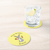 野菜まんが入ったかわいいウサギ ラウンドペーパーコースター (インサイチュ)