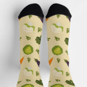 野菜よくはしゃぐ柄 ソックス (上部)