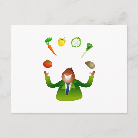 野菜をジャグリングする男 ポストカード (正面)