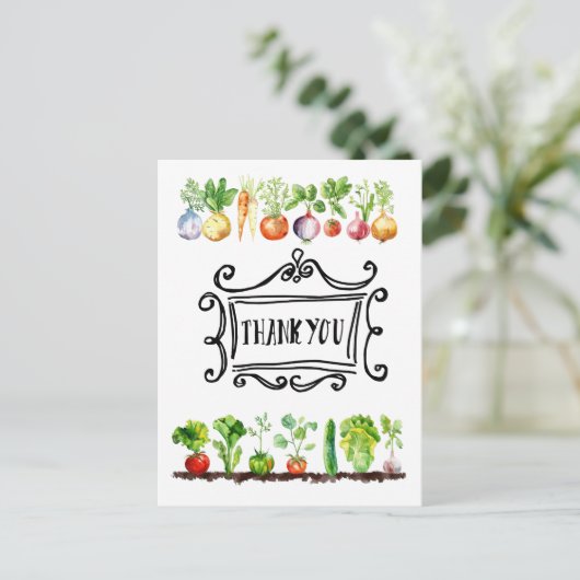 野菜をテーマにした感謝の意を表す ポストカード (スタンド正面)