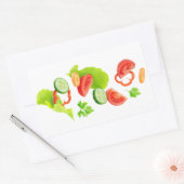 野菜を切る 長方形シール (封筒)