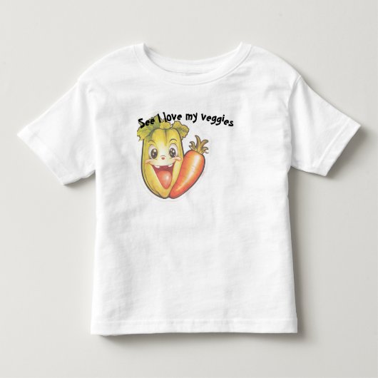 野菜を愛してね  トドラーTシャツ (正面)