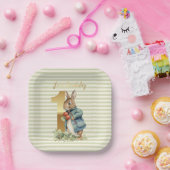 野菜を持つウサギの1歳の誕生日 ペーパープレート (パーティー)