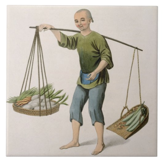 野菜を持つ男の子は、「コスチュームからの54をめっきします タイル (正面)