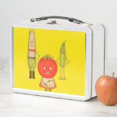 野菜を満たす メタルランチボックス (インサイチュ)