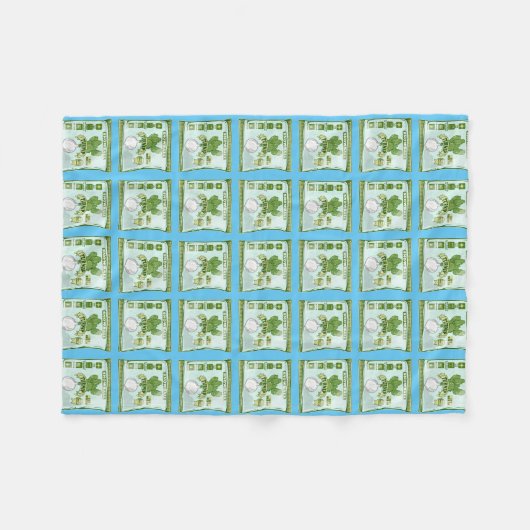 野菜を育てるカブの種 フリースブランケット (正面(横))