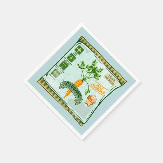 野菜を育てるニンジンの種 スタンダードカクテルナプキン (角)