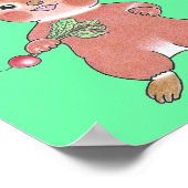 「野菜を食べよう」ハングリー&スリーピーバニー(うさぎ)子供部屋 カスタム ポスター (角)