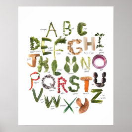 野菜アルファベット野菜子供部屋 – 食べ物ABC ポスター