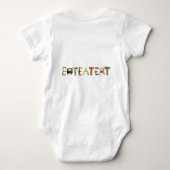 野菜アルファベット |かわいい野菜のベビー ベビーボディスーツ (裏面)