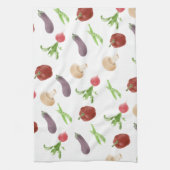 野菜イラストレーション模様 キッチンタオル (縦)