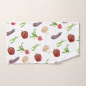 野菜イラストレーション模様 ハンドタオル (ハンドタオル)