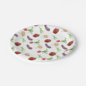 野菜イラストレーション模様 ペーパープレート (アングル)