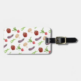野菜イラストレーション模様 ラゲッジタグ