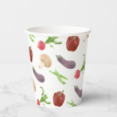 野菜イラストレーション模様 紙コップ (正面)