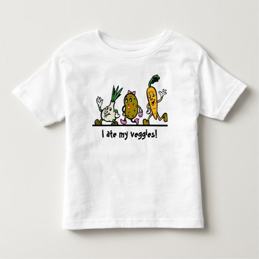 野菜オニオンポテトニンジンの子供のTシャツ トドラーTシャツ (正面)