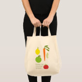 野菜オーガニック再使用可能トート トートバッグ (正面(商品))