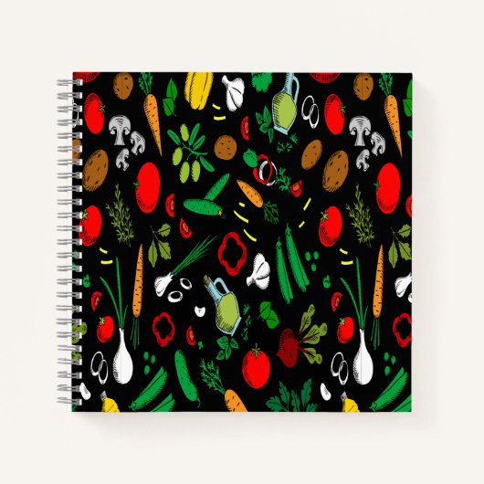 野菜カラフルアイコン手帳 ノートブック (正面)