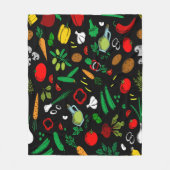 野菜カラフルアイコン フリースブランケット (正面)