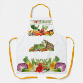 野菜カラフルアイラブベジスカスタム文字 エプロン (正面)