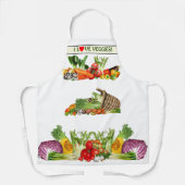 野菜カラフルアイラブベジスカスタム文字 エプロン (正面)