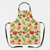 野菜カラフル柄 エプロン (正面)