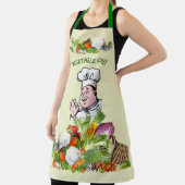 野菜カラフル野菜料理カスタム文字 エプロン (インサイチュ)