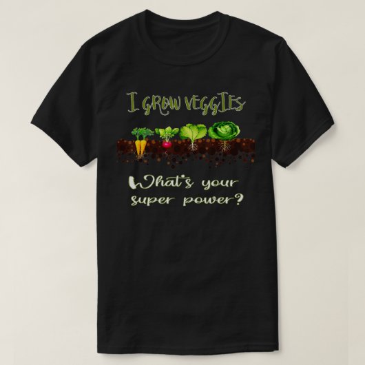 野菜ガーデニングパおもしろいン野菜を成長 Tシャツ (デザイン正面)