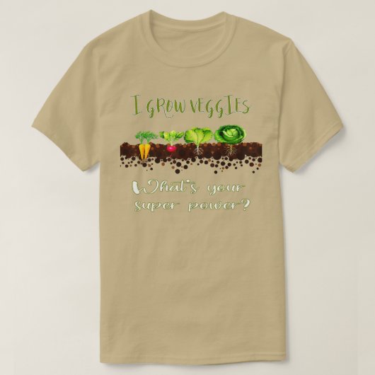 野菜ガーデニングパおもしろいン野菜を成長 Tシャツ (デザイン正面)