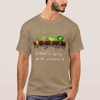 野菜ガーデニングパおもしろいン野菜を成長 Tシャツ