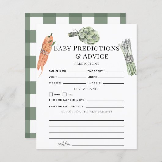 野菜グリーンベビー予測とアドバイス (正面/裏面)