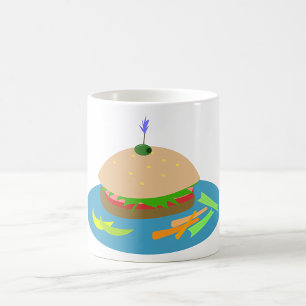 野菜サイド付きサンドイッチおもしろい食品 コーヒーマグカップ
