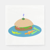 野菜サイド付きサンドイッチおもしろい食品 スタンダードランチョンナプキン (正面)