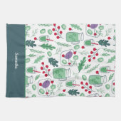 野菜サラダパターン（名前はグリーン） キッチンタオル (横)