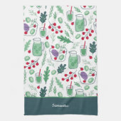野菜サラダパターン（名前はグリーン） キッチンタオル (縦)