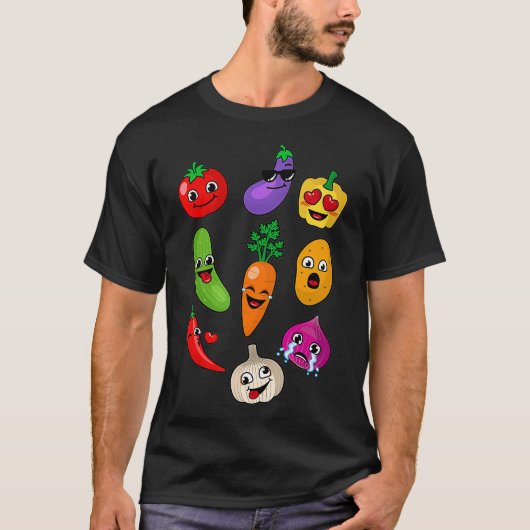 野菜シャツかわいい野菜ビーガン愛好家Tee _2 Tシャツ (正面)