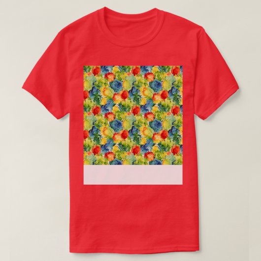 野菜シームレスパターンベジリーピーグリーンサラ Tシャツ (デザイン正面)