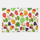 野菜シームレスビーガンパターン キッチンタオル (横)