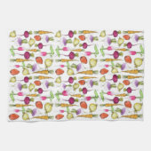 野菜スケッチニンジンのベートラディッシュアートタオル キッチンタオル (横)