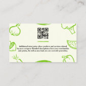 野菜スケッチ |料理 名刺 (裏面)