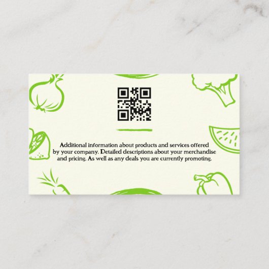 野菜スケッチ |料理 名刺 (裏面)