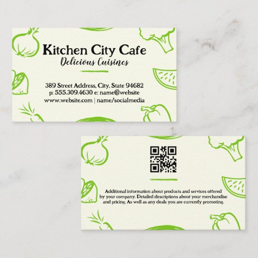 野菜スケッチ |料理 名刺 (正面/裏面)