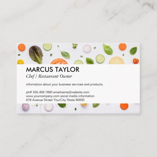 野菜スパイス | フードパターン名刺 名刺 (裏面)