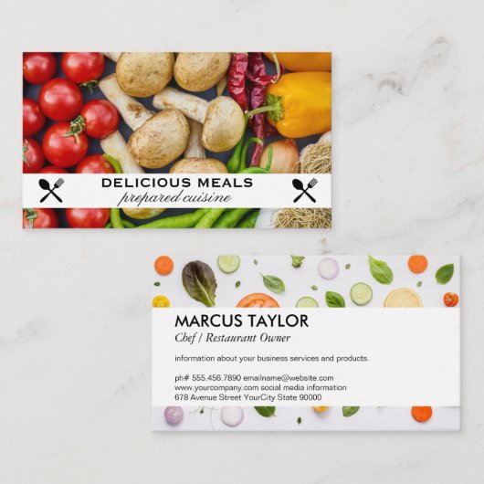 野菜スパイス | フードパターン名刺 名刺 (正面/裏面)