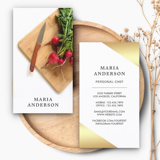 野菜ナイフ切り板ケータリングシェフ 名刺